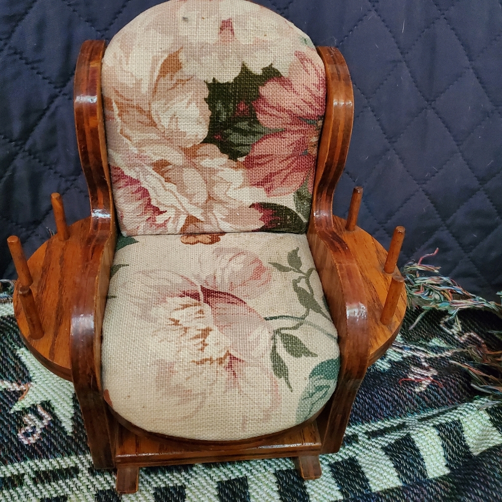 Vintage Sewing Notions Pin Cushion Rocking Chair